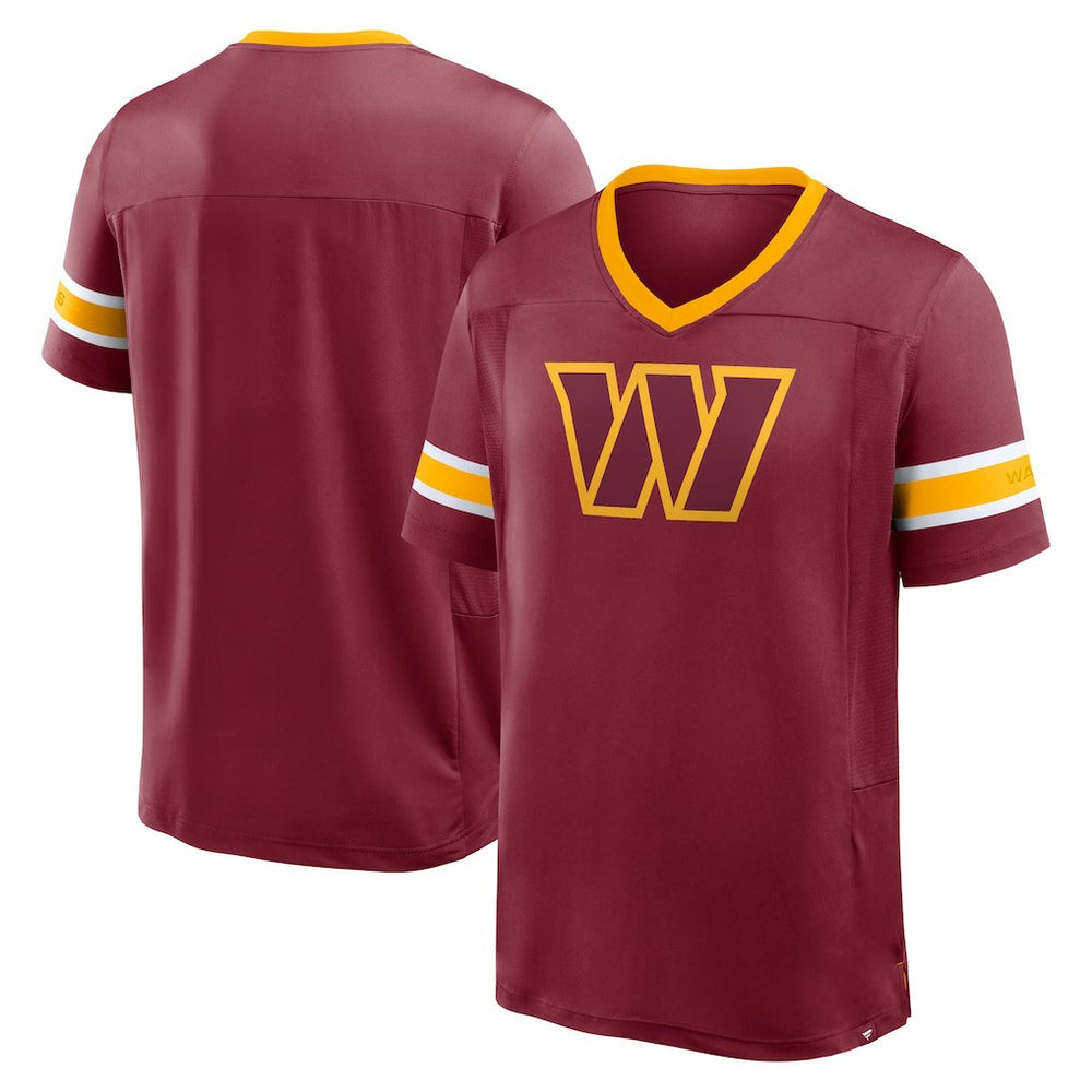 Fanatics Washington Commanders Hometown Premium Hashmark V-Neck T-Shirt Burgundy