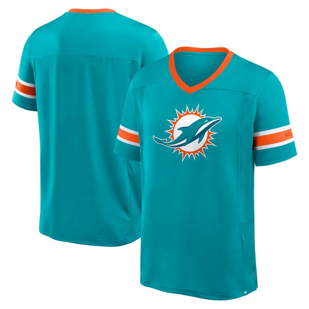 Fanatics Miami Dolphins Hometown Premium Hashmark V-Neck T-Shirt Aqua