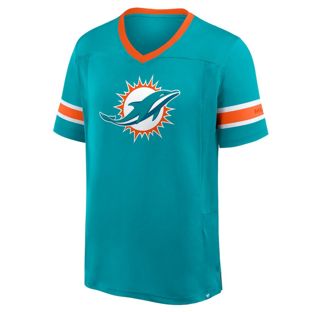 Fanatics Miami Dolphins Hometown Premium Hashmark V-Neck T-Shirt Aqua