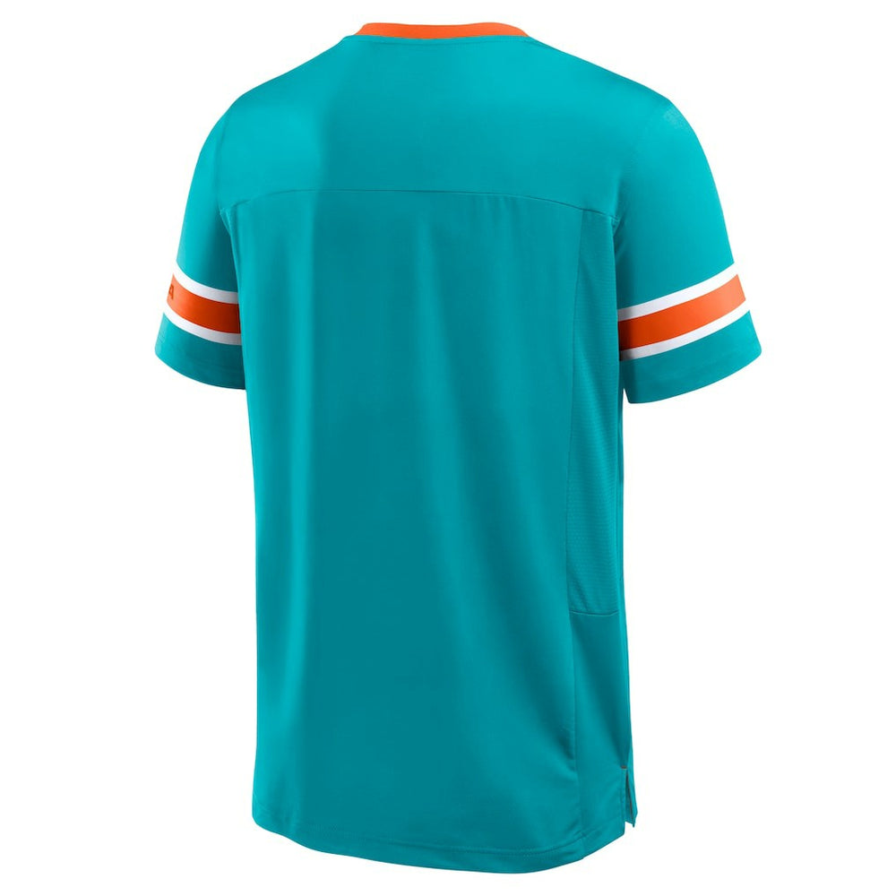 Fanatics Miami Dolphins Hometown Premium Hashmark V-Neck T-Shirt Aqua