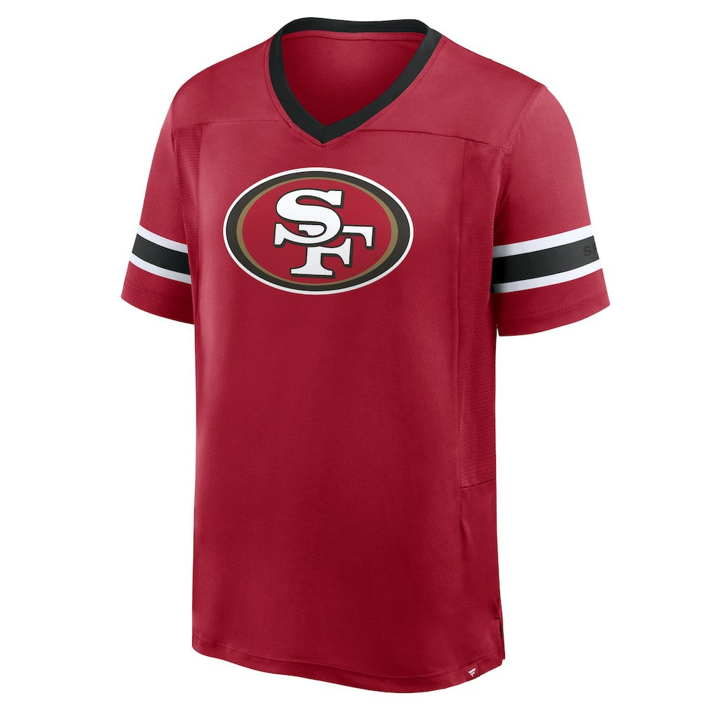 Fanatics San Francisco 49ers Hometown Premium Hashmark V-Neck T-Shirt Scarlet