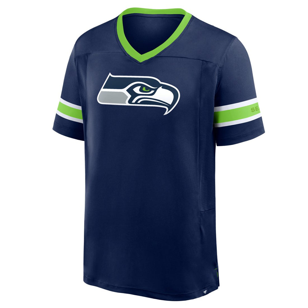 Fanatics Seattle Seahawks Hometown Premium Hashmark V-Neck T-Shirt College Navy