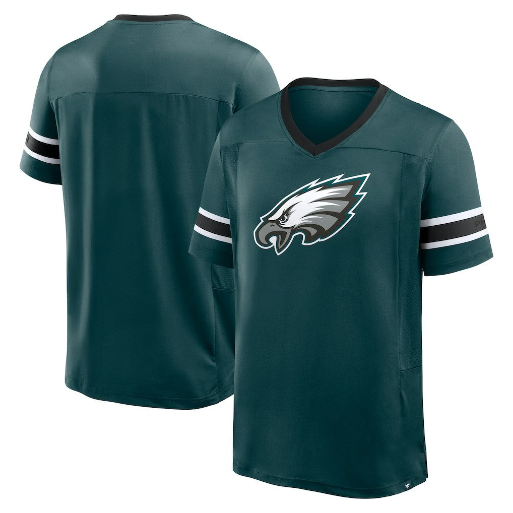 Fanatics Philadelphia Eagles Hometown Premium Hashmark V-Neck T-Shirt Midnight Green