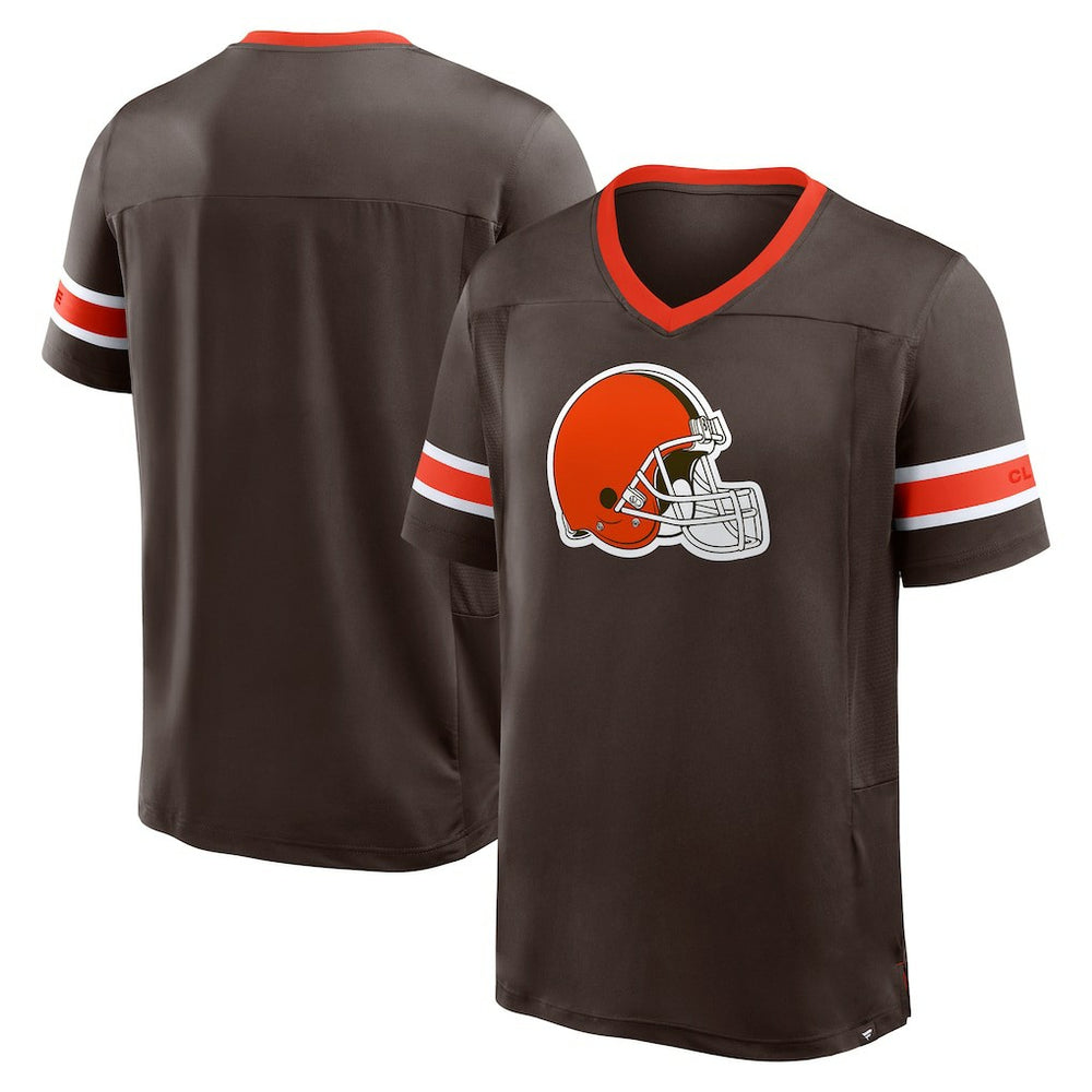 Fanatics Cleveland Browns Hometown Premium Hashmark V-Neck T-Shirt Brown