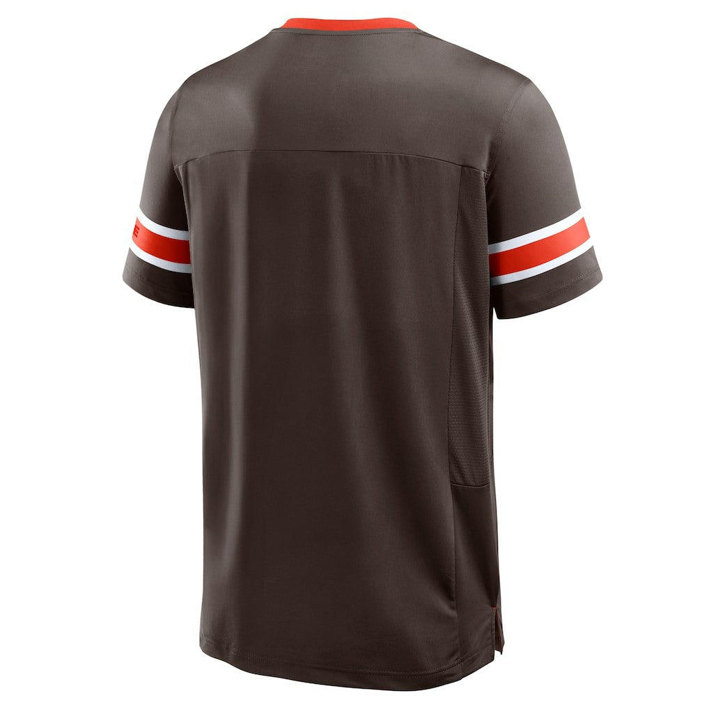 Fanatics Cleveland Browns Hometown Premium Hashmark V-Neck T-Shirt Brown