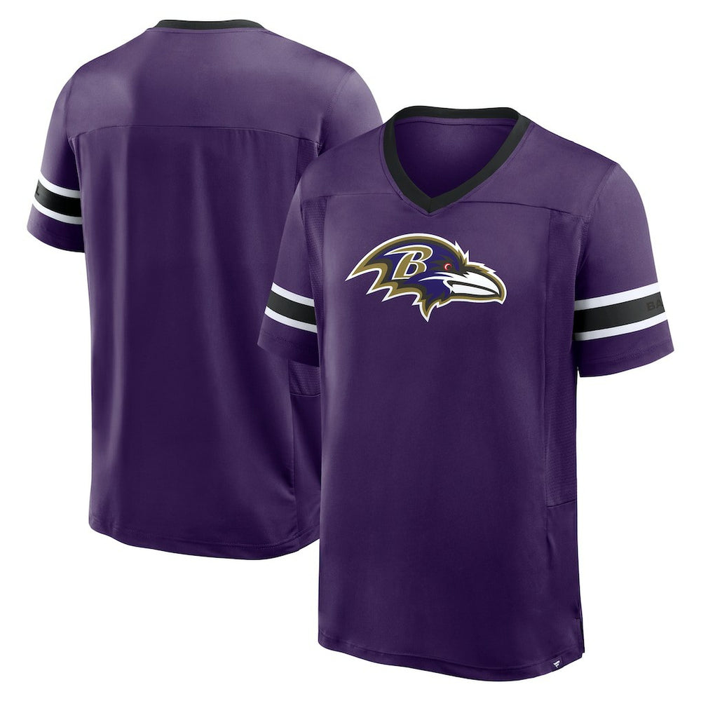 Fanatics Baltimore Ravens Hometown Premium Hashmark V-Neck T-Shirt Purple