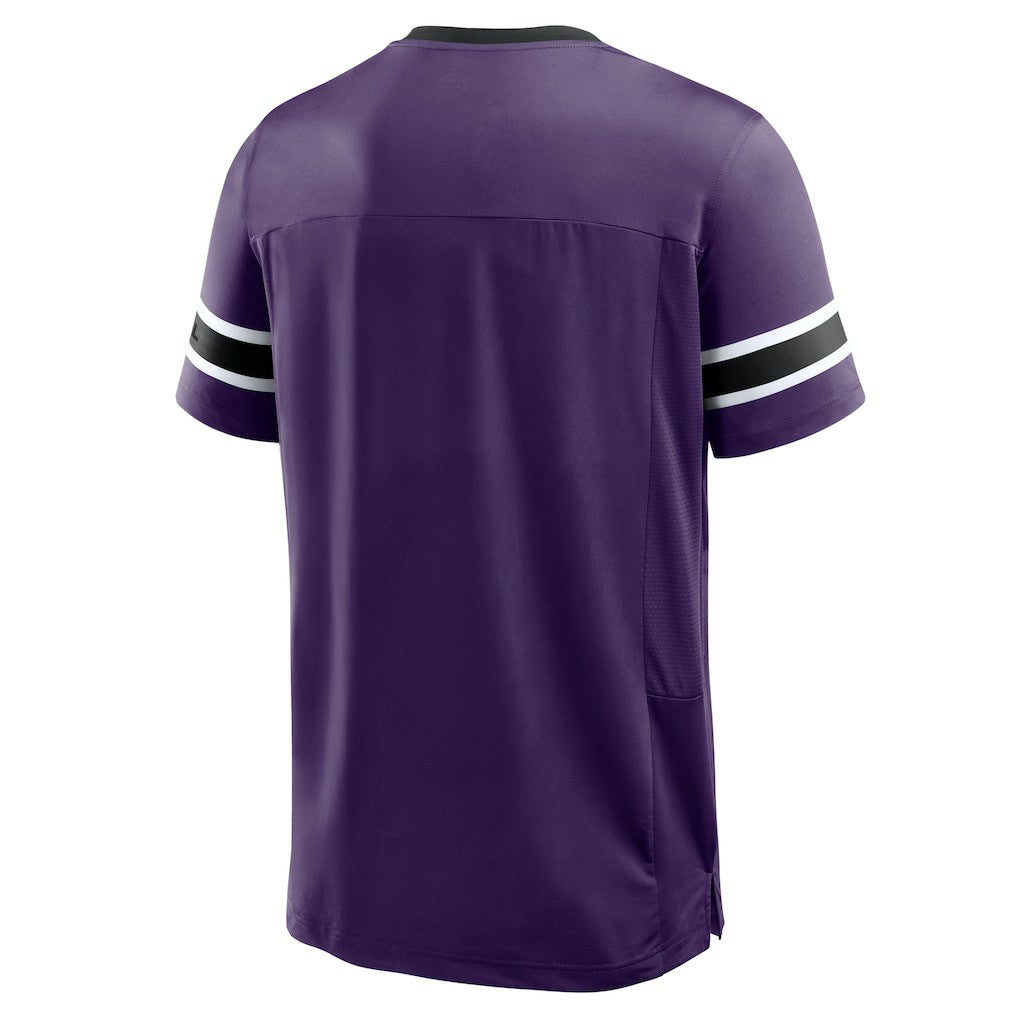 Fanatics Baltimore Ravens Hometown Premium Hashmark V-Neck T-Shirt Purple