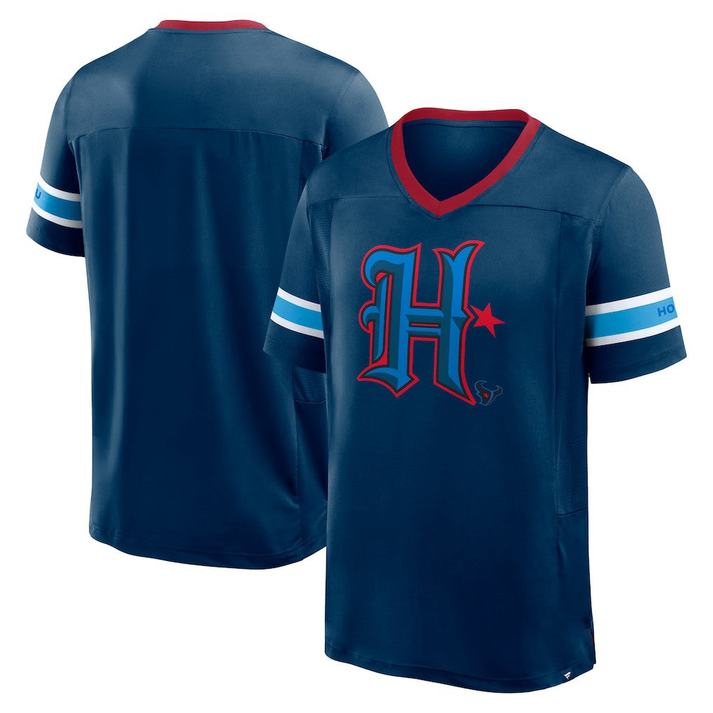 Fanatics Houston Texans Redzone Hashmark V-Neck T-Shirt Navy