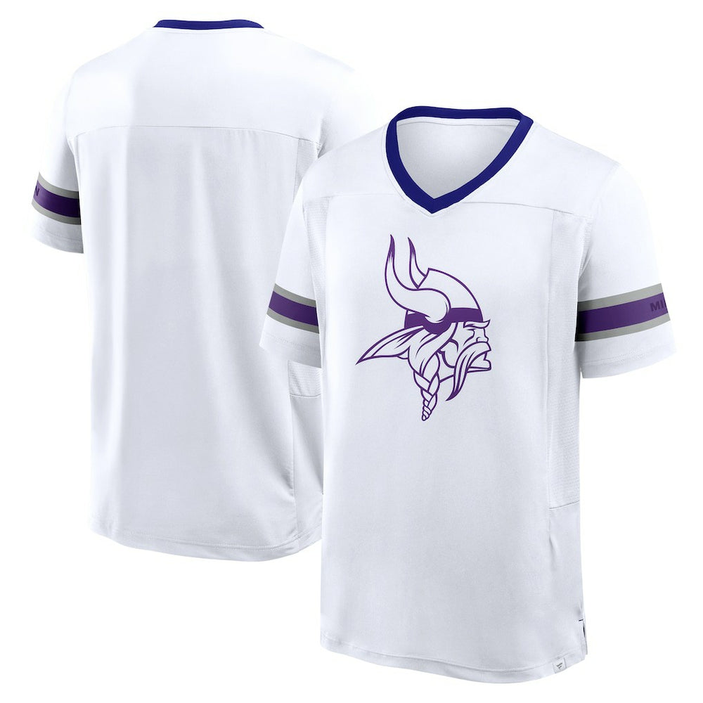 Fanatics Minnesota Vikings Redzone Hashmark V-Neck T-Shirt White