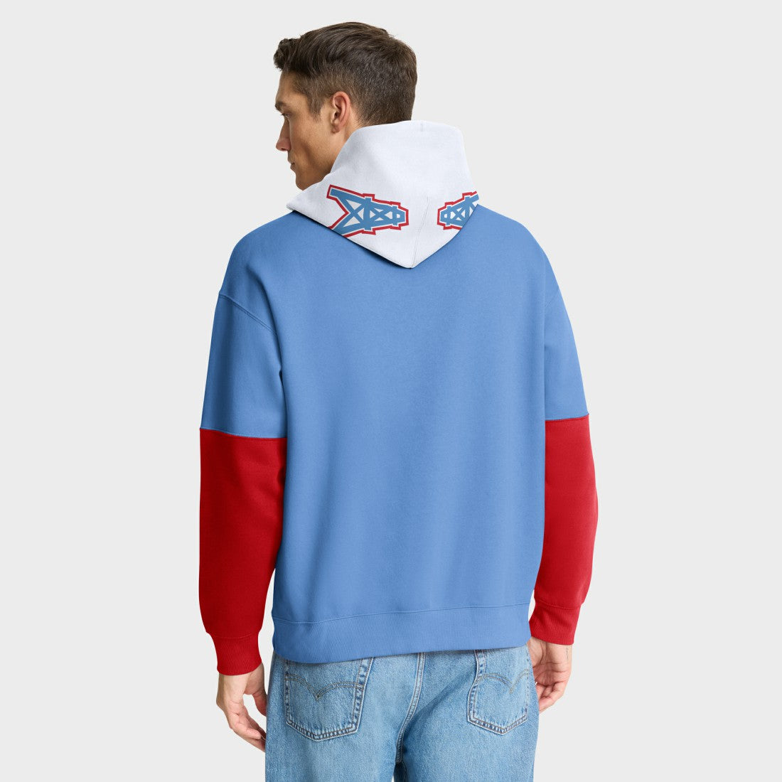 Fanatics Tennessee Titans Helmet Retro Pullover Hoodie Light Blue
