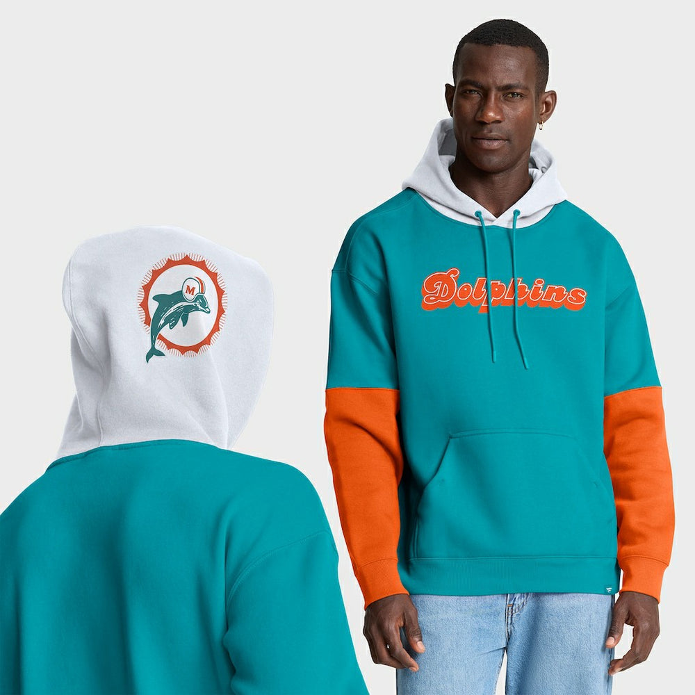 Fanatics Miami Dolphins Helmet Retro Pullover Hoodie Aqua