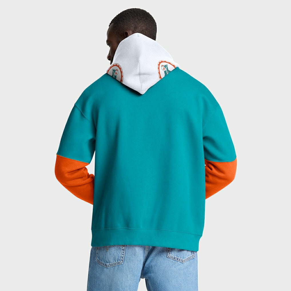 Fanatics Miami Dolphins Helmet Retro Pullover Hoodie Aqua