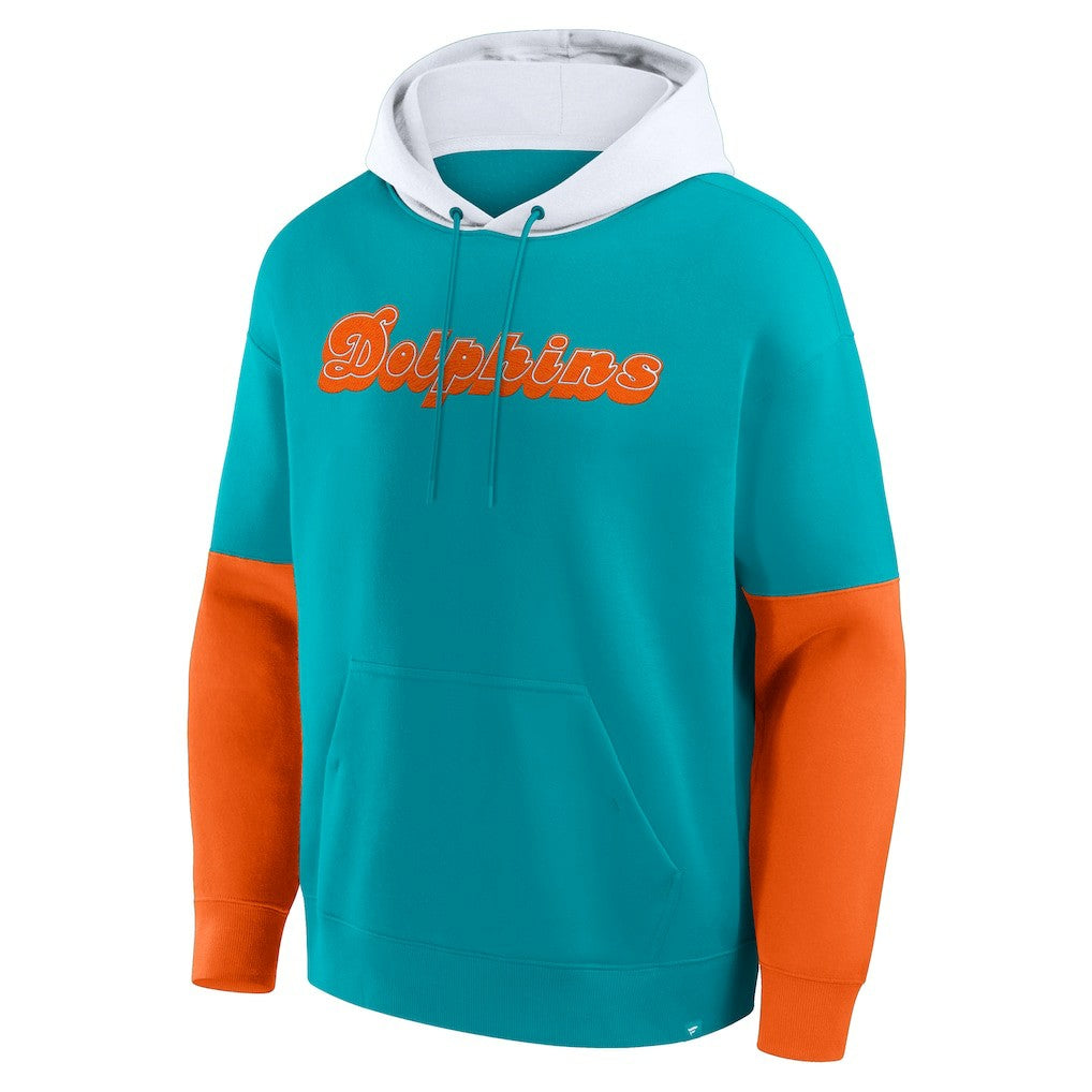 Fanatics Miami Dolphins Helmet Retro Pullover Hoodie Aqua