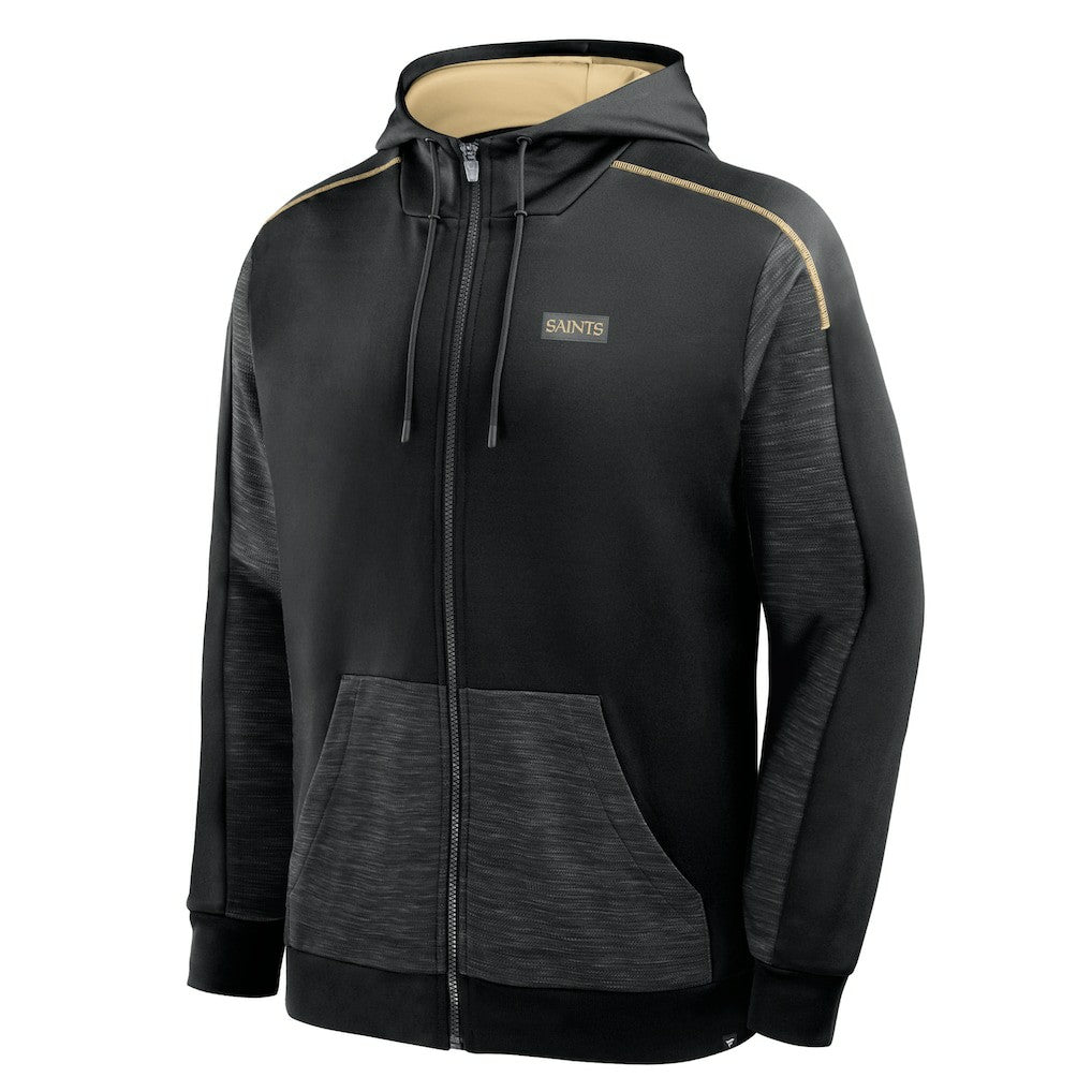 Fanatics New Orleans Saints Checkdown Pass Full-Zip Hoodie Black
