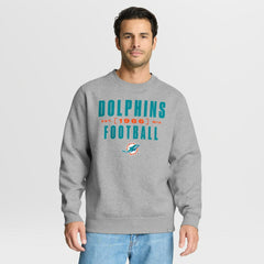 Fanatics Miami Dolphins Powerful Throw Legacy Pullover Sweatshirt Heather Gray