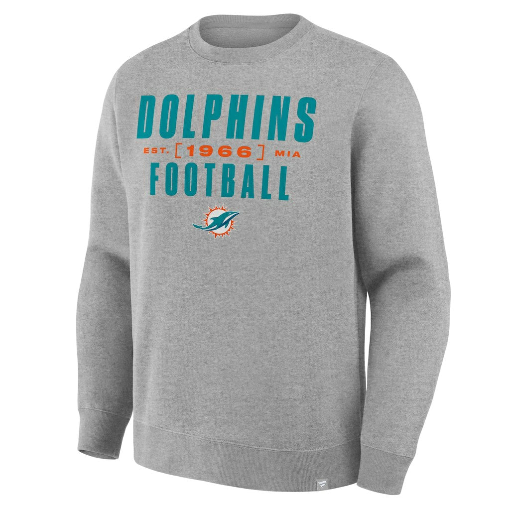 Fanatics Miami Dolphins Powerful Throw Legacy Pullover Sweatshirt Heather Gray