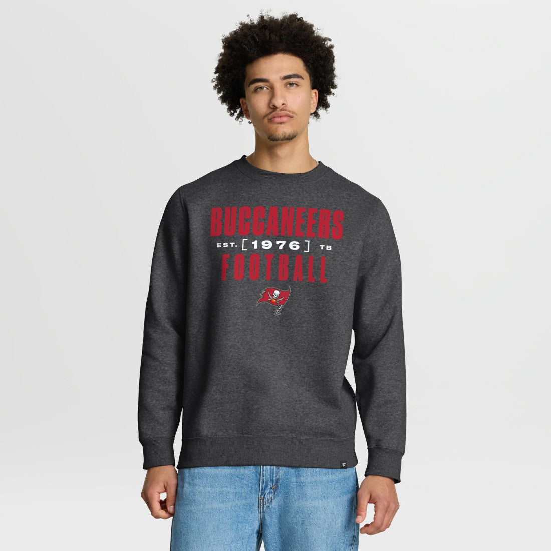 Fanatics Tampa Bay Buccaneers Powerful Throw Legacy Pullover Sweatshirt Heather Pewter