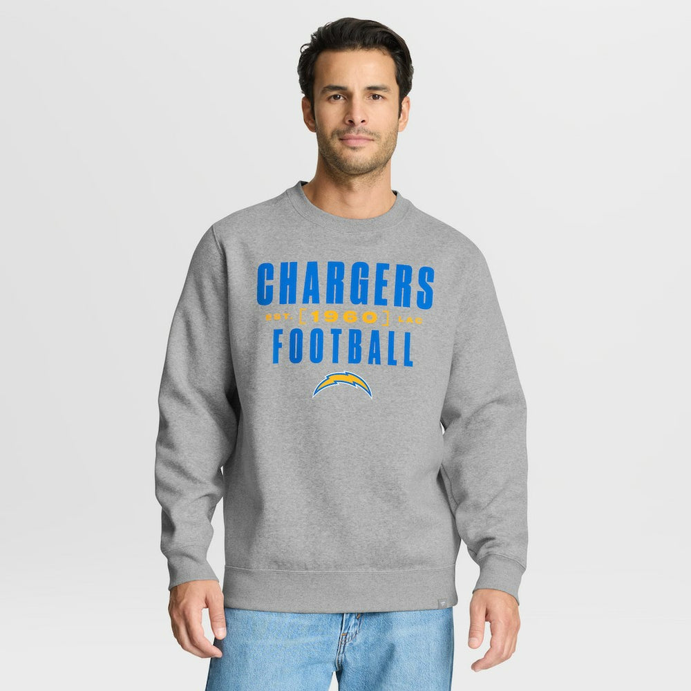Fanatics Los Angeles Chargers Powerful Throw Legacy Pullover Sweatshirt Heather Gray