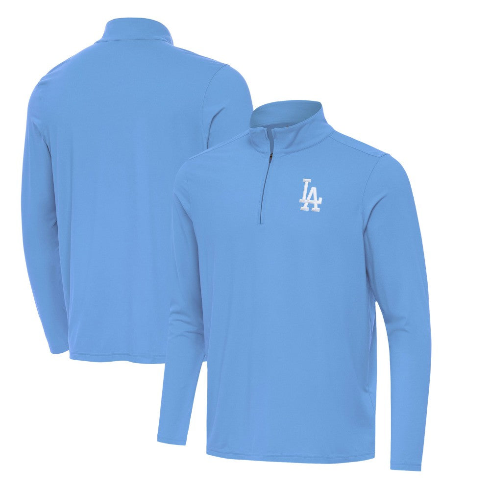 Los Angeles Dodgers Antigua Intent Quarter-Zip Top - Powder Blue - MLB Lifestyle