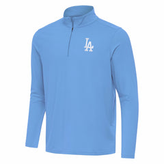Los Angeles Dodgers Antigua Intent Quarter-Zip Top - Powder Blue - MLB Lifestyle