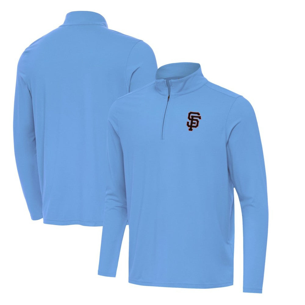 San Francisco Giants Antigua Intent Quarter-Zip Top - Powder Blue - MLB on Sale