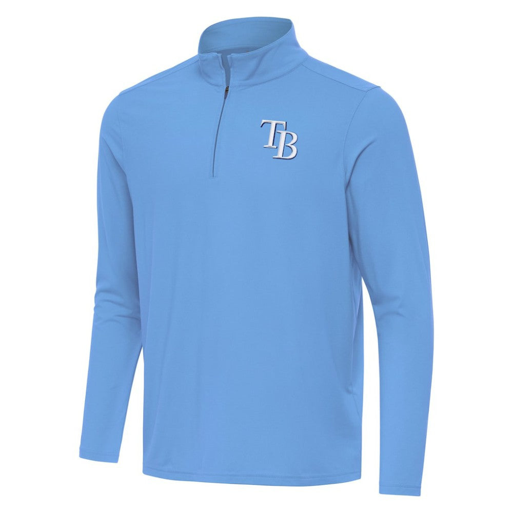 Tampa Bay Rays Antigua Intent Quarter-Zip Top - Powder Blue - MLB Discount
