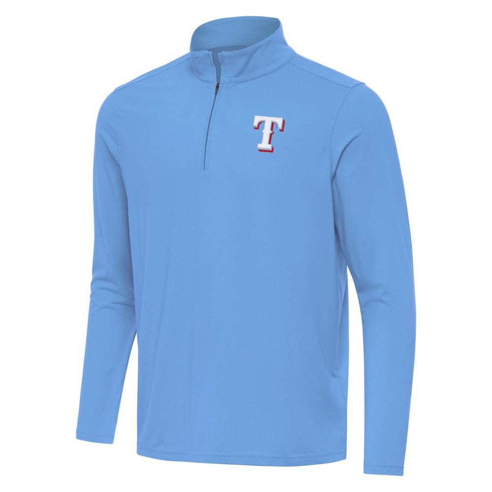 Texas Rangers Antigua Intent Quarter-Zip Top - Powder Blue - MLB Lifestyle
