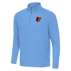 Baltimore Orioles Antigua Intent Quarter-Zip Top - Powder Blue - MLB Lifestyle
