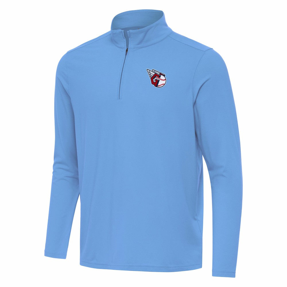 Cleveland Guardians Antigua Intent Quarter-Zip Top - Powder Blue - MLB on Sale