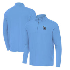 Colorado Rockies Antigua Intent Quarter-Zip Top - Powder Blue - MLB Sale