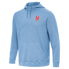 New York Mets Antigua Cloud Pullover Hoodie - Heather Powder Blue - MLB Discount