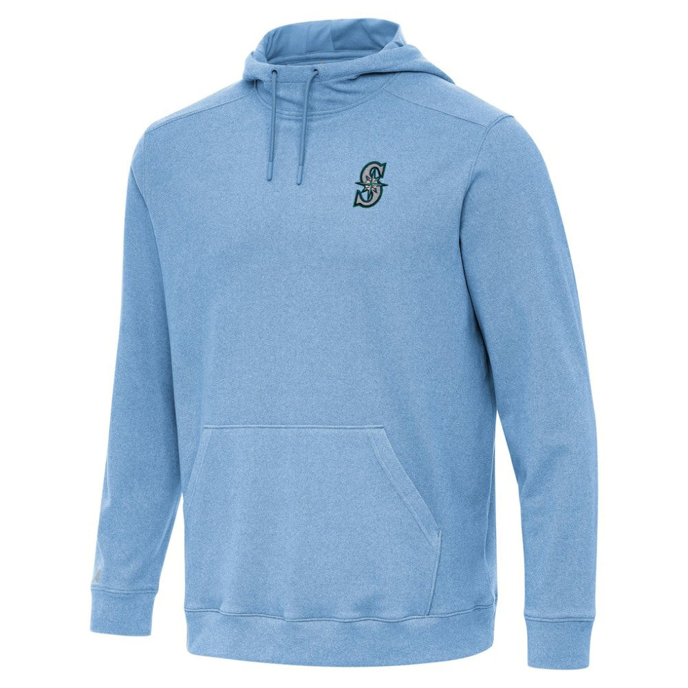 Seattle Mariners Antigua Cloud Pullover Hoodie - Heather Powder Blue - MLB Discount
