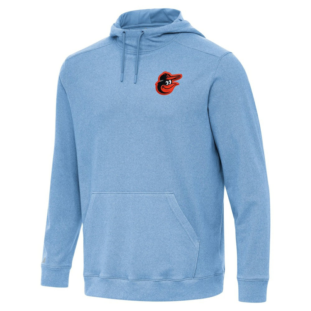Baltimore Orioles Antigua Cloud Pullover Hoodie - Heather Powder Blue - MLB Lifestyle