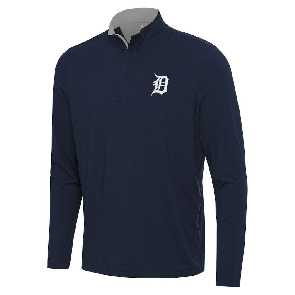 Detroit Tigers Antigua Content Quarter-Zip Top - Navy - MLB Lifestyle