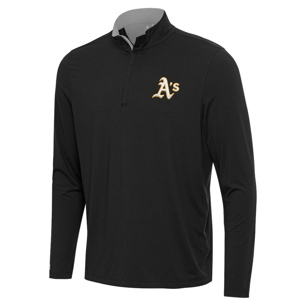 Athletics Antigua Content Quarter-Zip Top - Black - MLB Online