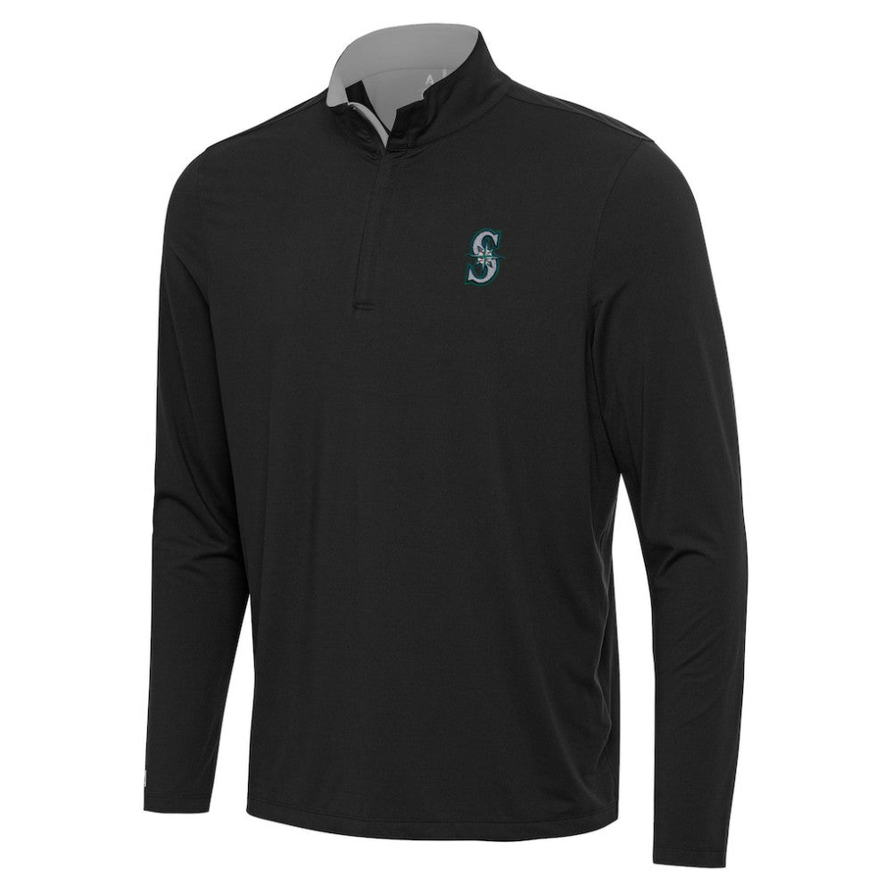 Seattle Mariners Antigua Content Quarter-Zip Top - Black - MLB on Sale