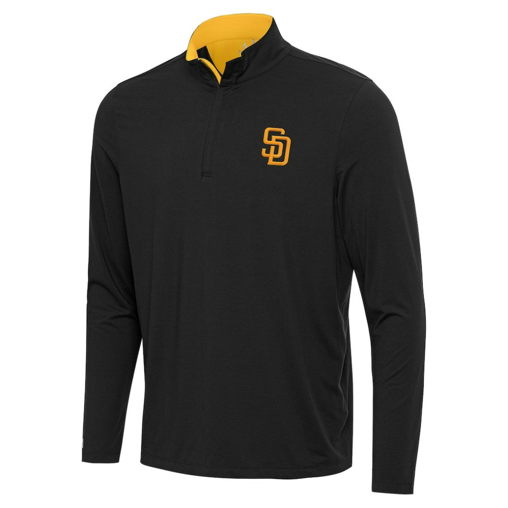 San Diego Padres Antigua Content Quarter-Zip Top - Black - MLB Discount