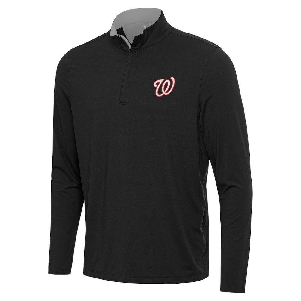 Washington Nationals Antigua Content Quarter-Zip Top - Black - MLB Discount