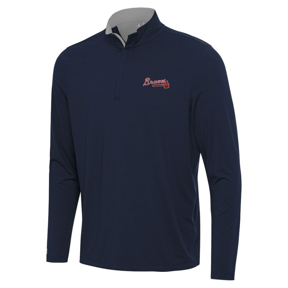 Atlanta Braves Antigua Content Quarter-Zip Top - Navy - MLB Sale