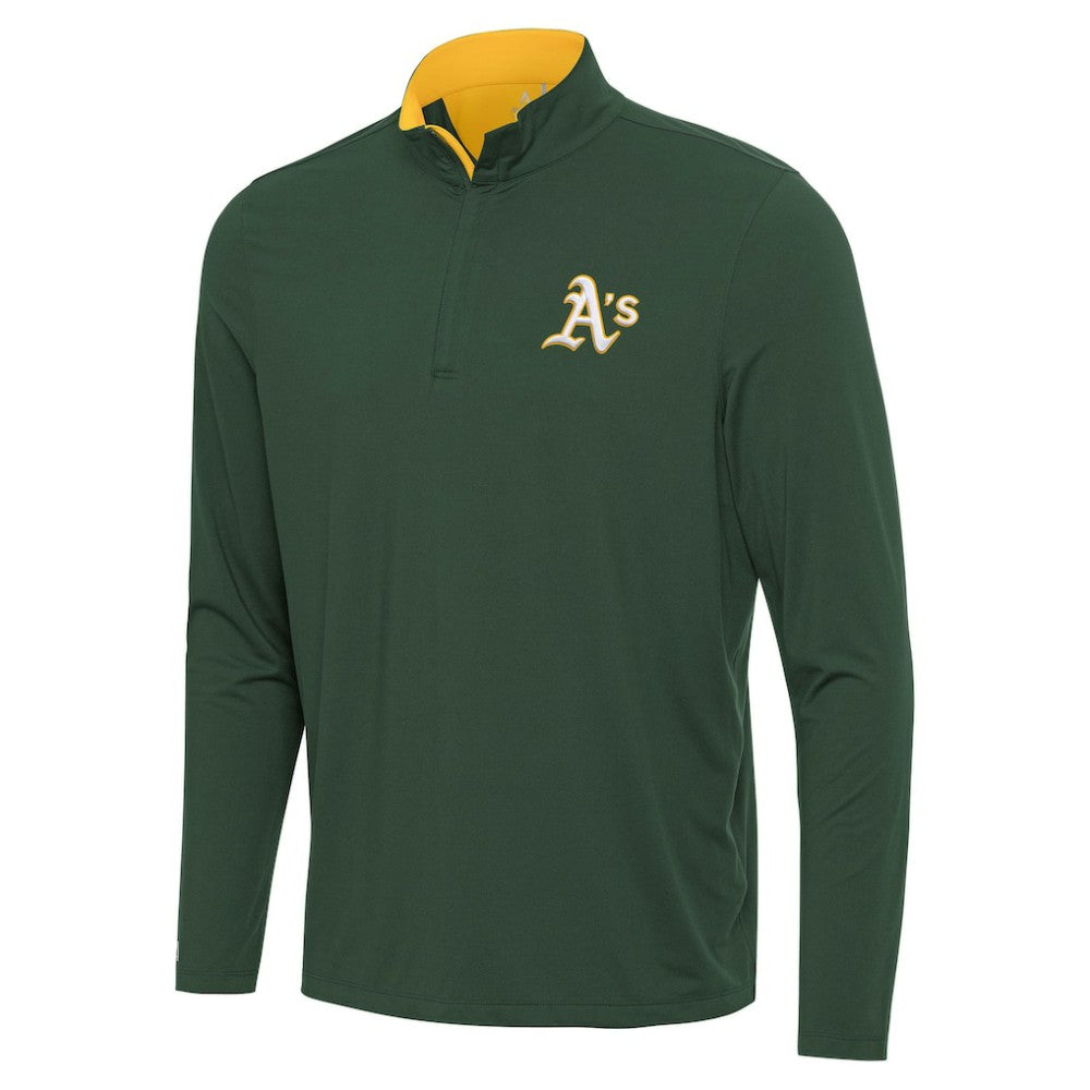 Athletics Antigua Content Quarter-Zip Top - Hunter Green - MLB Lifestyle