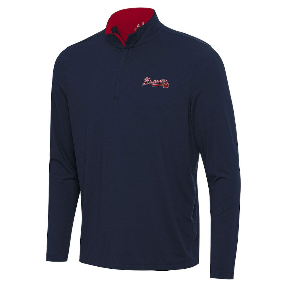 Atlanta Braves Antigua Content Quarter-Zip Top - Navy - MLB Sale
