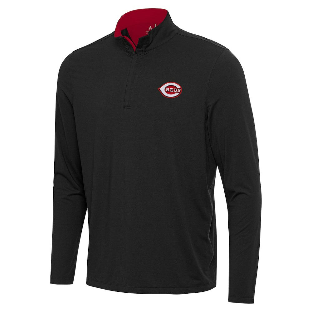 Cincinnati Reds Antigua Content Quarter-Zip Top - Black - MLB Sale
