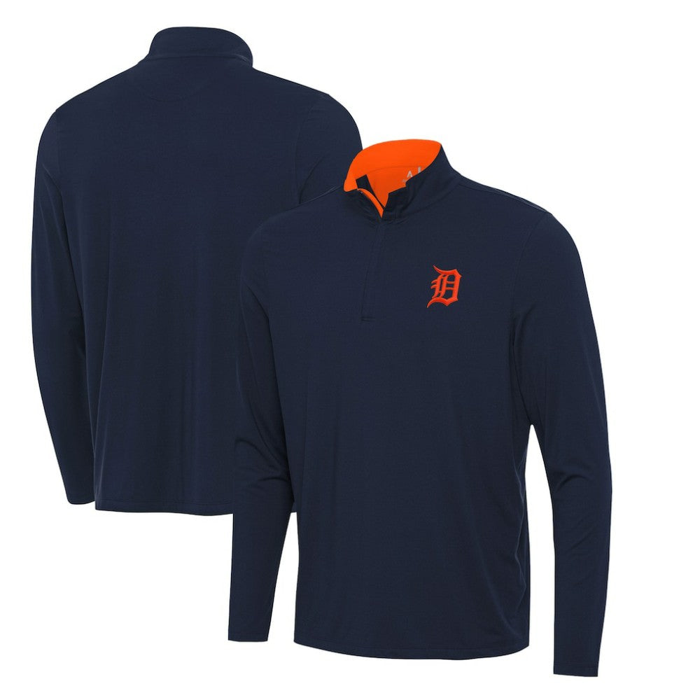 Detroit Tigers Antigua Content Quarter-Zip Top - Navy - MLB Lifestyle