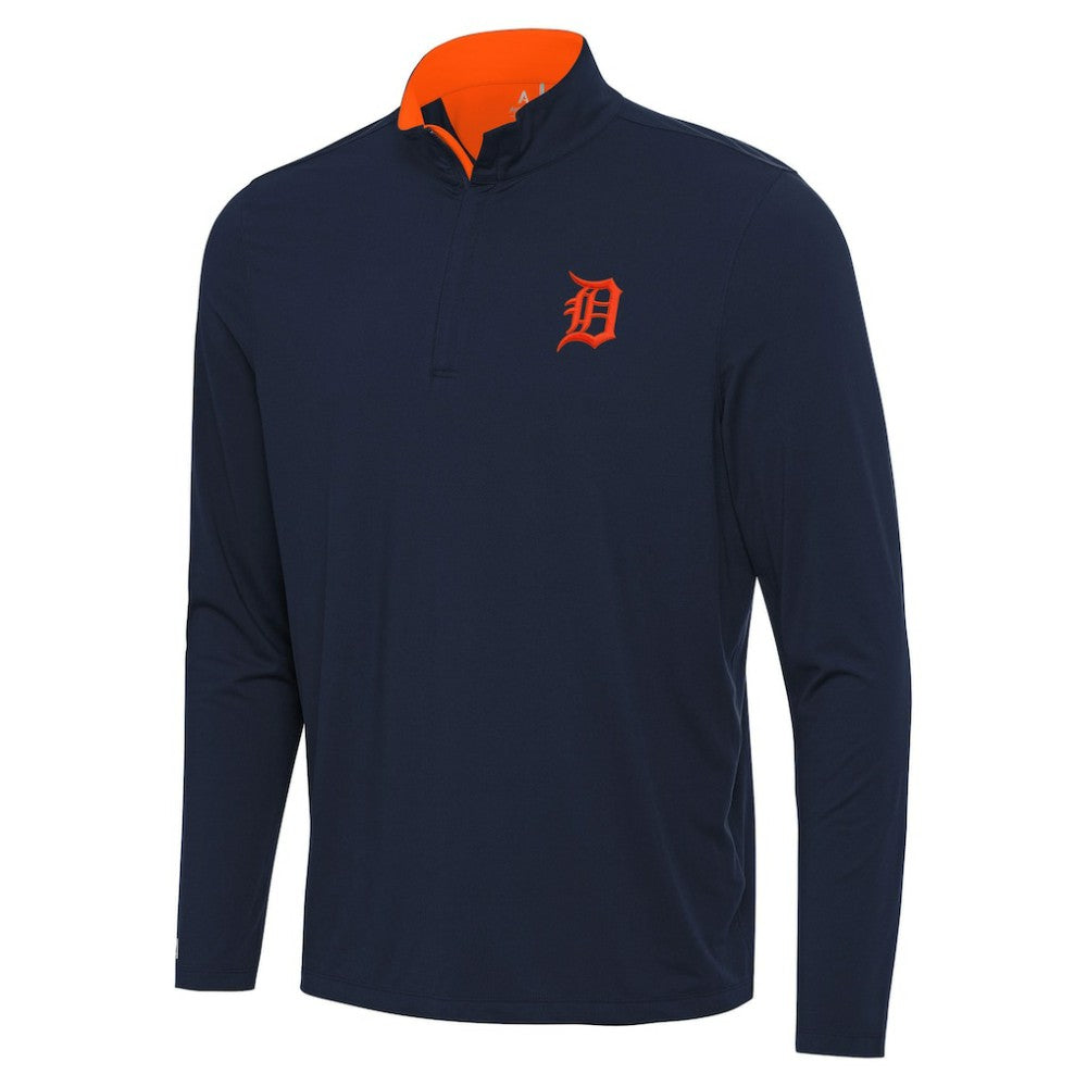 Detroit Tigers Antigua Content Quarter-Zip Top - Navy - MLB Lifestyle