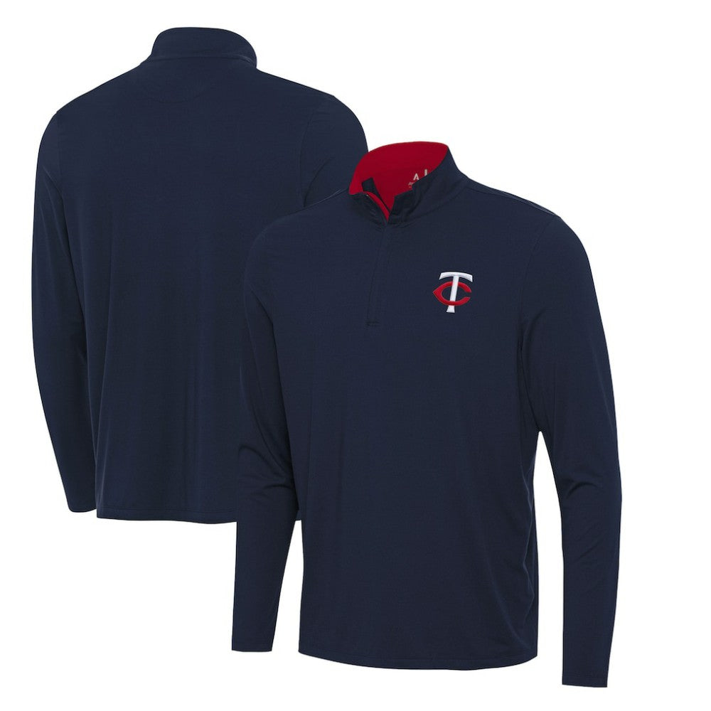 Minnesota Twins Antigua Content Quarter-Zip Top - Navy - MLB Lifestyle