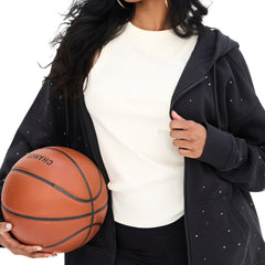 Boston Celtics Terez Women's Oversized Allover Gemstone Full-Zip Hoodie Black