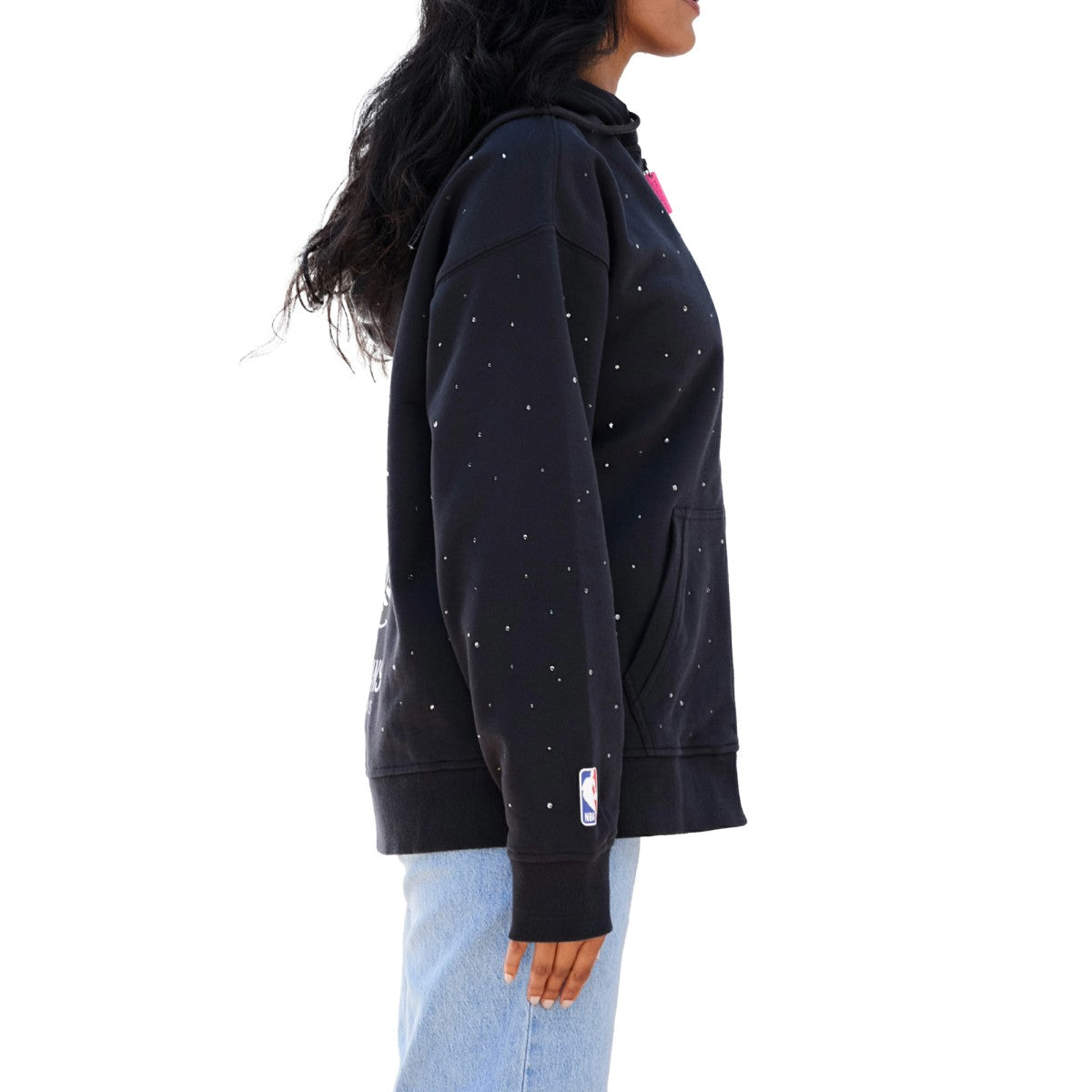 New Orleans Pelicans Terez Women's Oversized Allover Gemstone Full-Zip Hoodie Black