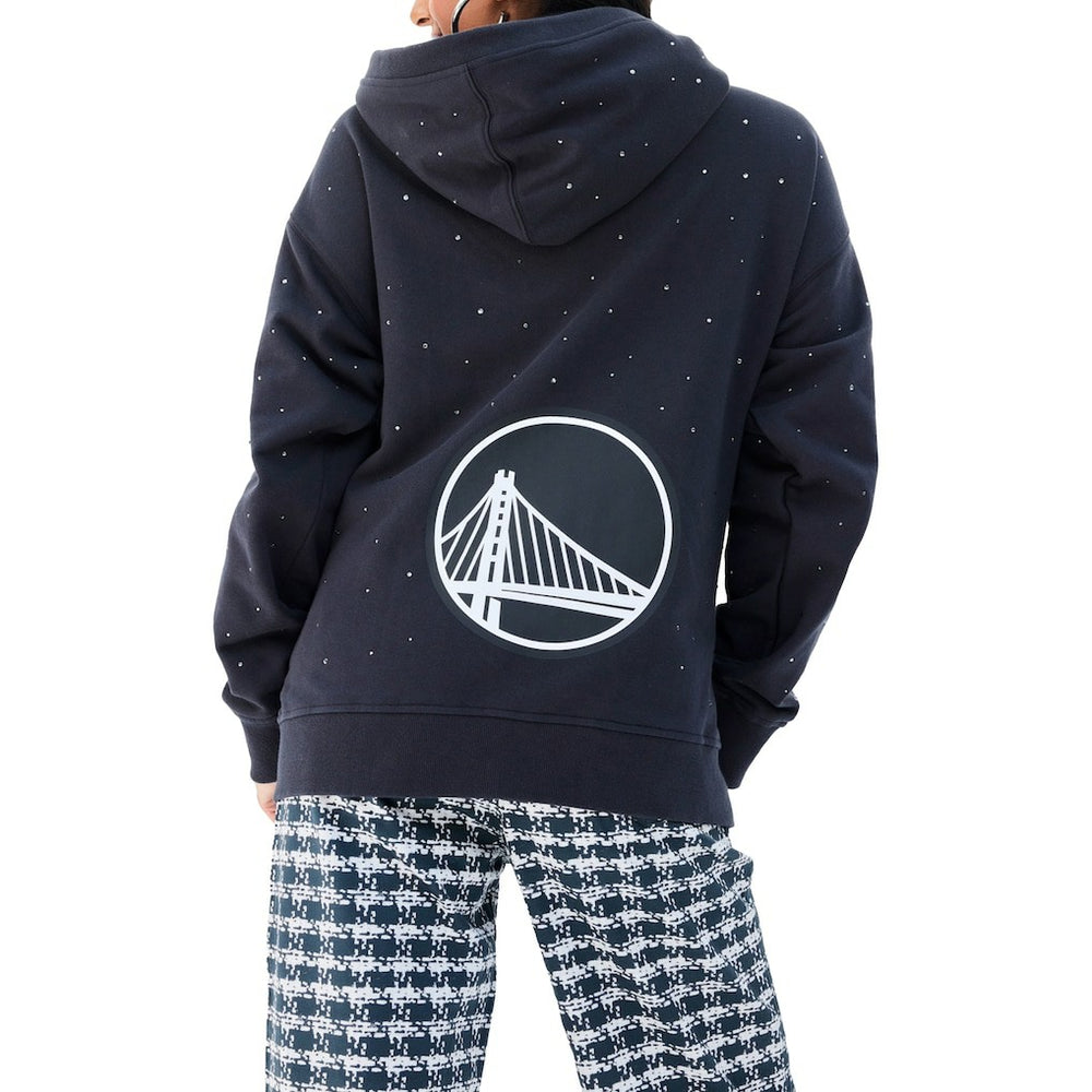 Golden State Warriors Terez Women's Oversized Allover Gemstone Full-Zip Hoodie Black