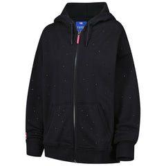 Los Angeles Lakers Terez Women's Oversized Allover Gemstone Full-Zip Hoodie Black