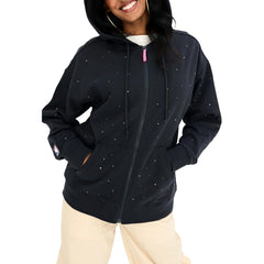 Los Angeles Lakers Terez Women's Oversized Allover Gemstone Full-Zip Hoodie Black